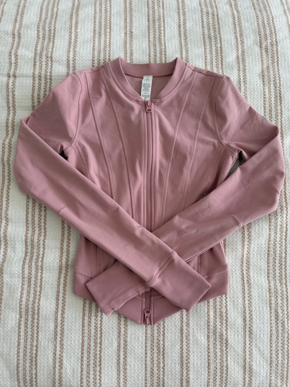Alo Pink Zip-Up Bomber Jacket